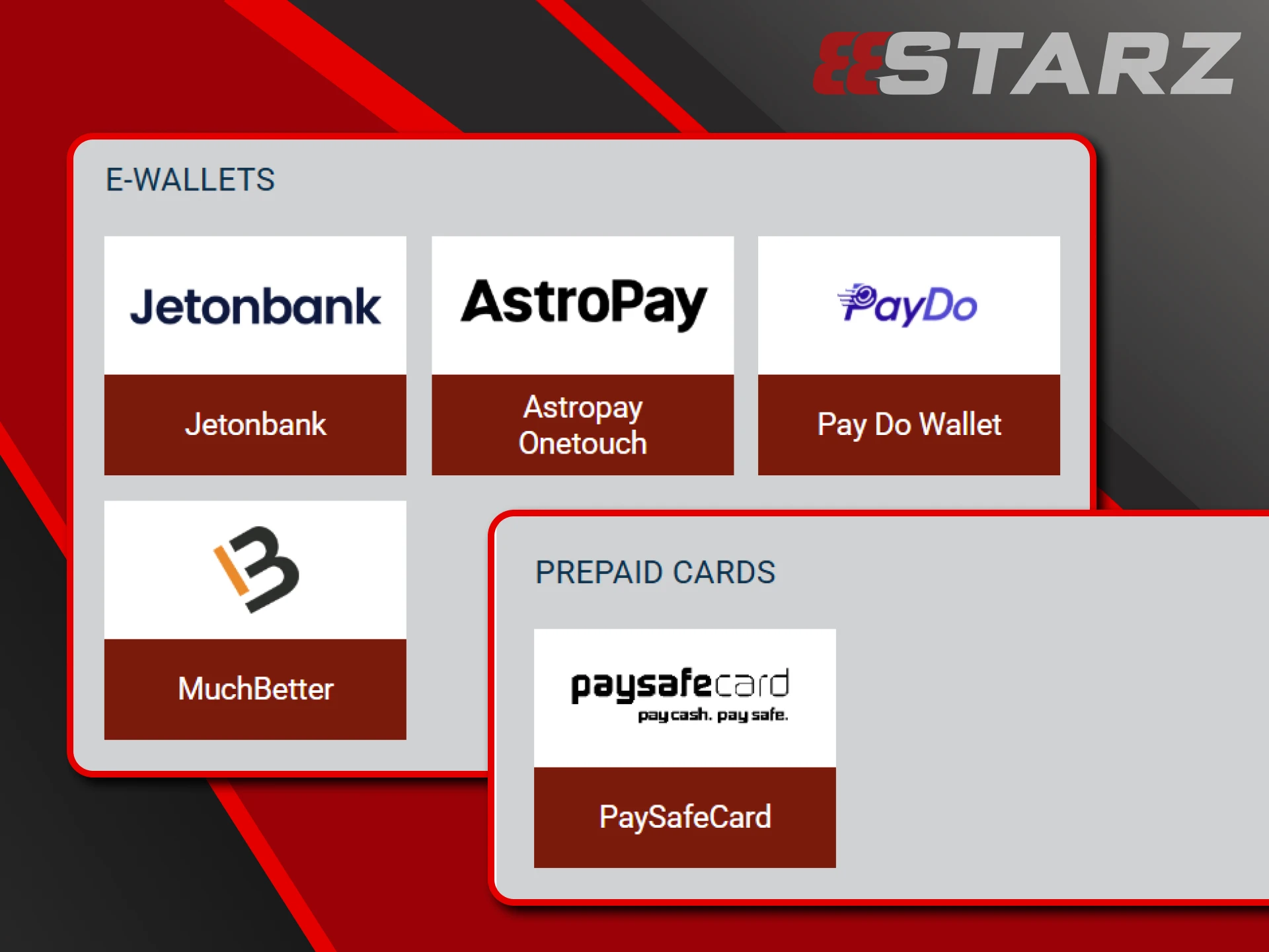 Deposits can be made via e-wallets and currency on the 888starz website.
