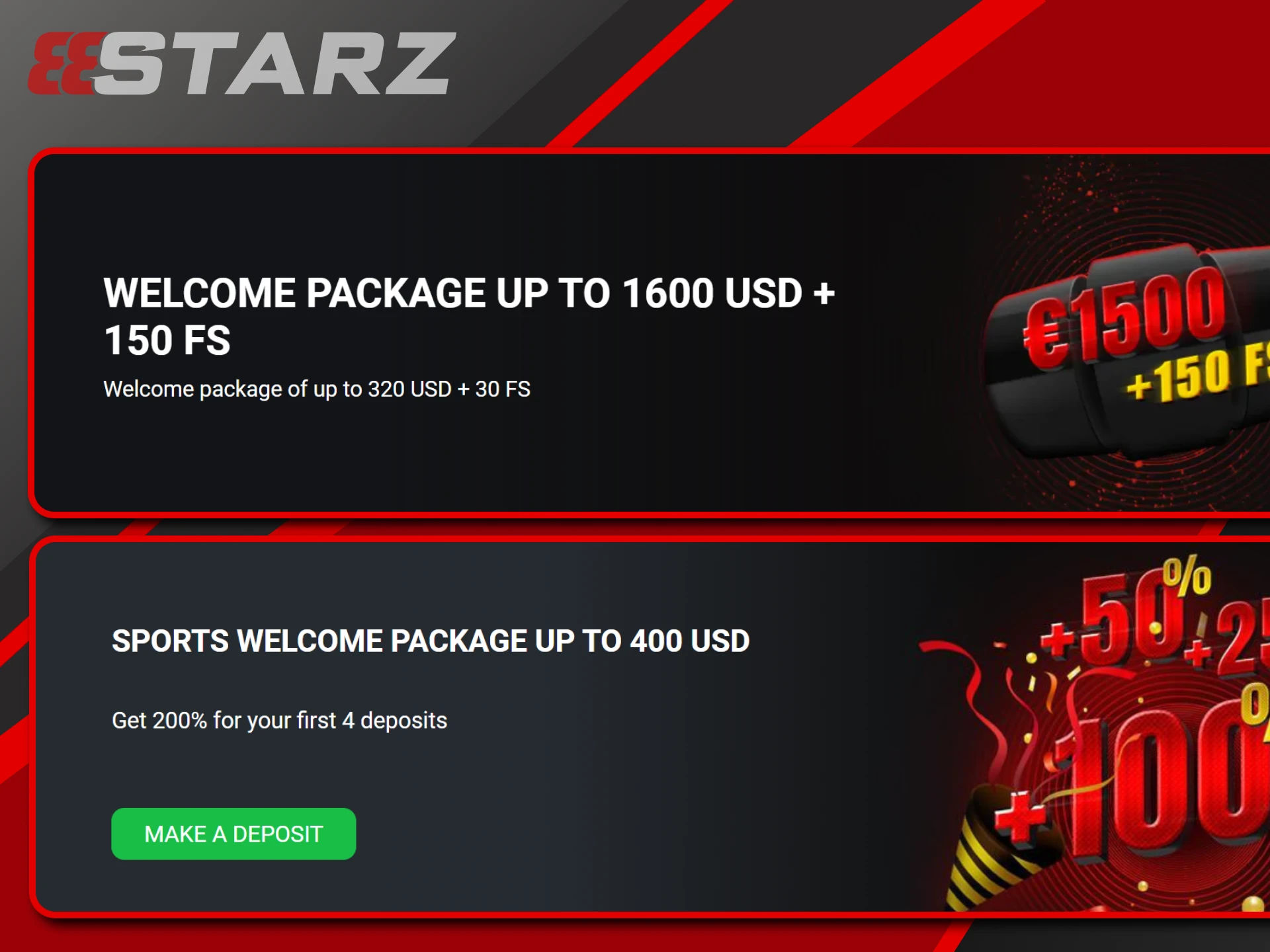 You will receive a welcome bonus immediately after registering on the 888starz website.